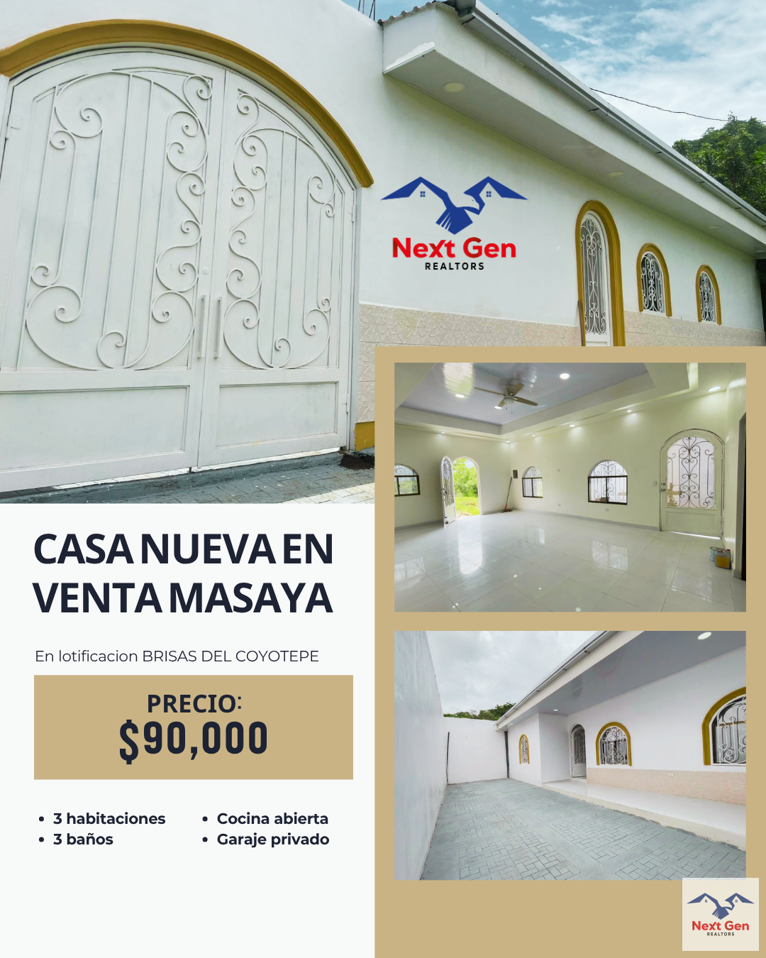 Casa nueva en  venta Masaya